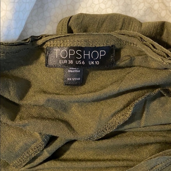 Topshop olive green twist back maxi dress, size 6 - Picture 5 of 5